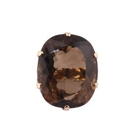 9kt Yellow Gold Large Smoky Quartz Cocktail Ring