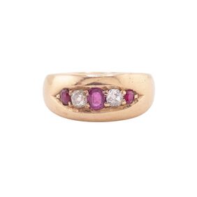 VICTORIAN RUBY AND DIAMOND RING, 1887