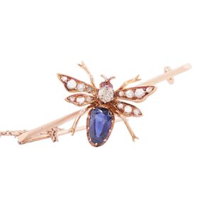 VICTORIAN SAPPHIRE AND DIAMOND BROOCH, CIRCA 1890
