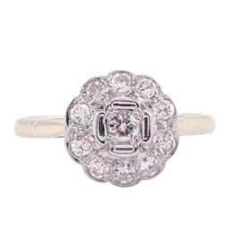 EDWARDIAN STYLE DIAMOND CLUSTER RING, MODERN