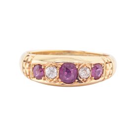 VICTORIAN RUBY AND DIAMOND RING, 1900