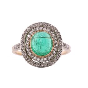 Edwardian Emerald Cabochon Ring