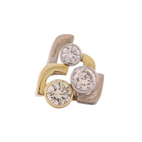 Vintage three-stone diamond monochromatic cocktail ring