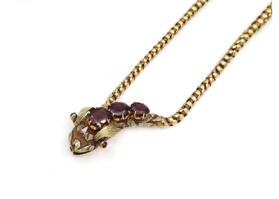 Almandine garnet serpent necklace