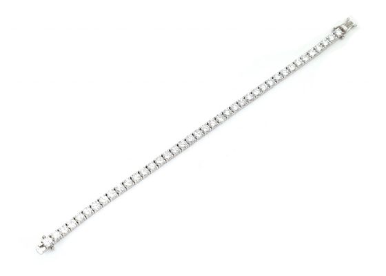 18kt white gold round brilliant cut diamond line bracelet