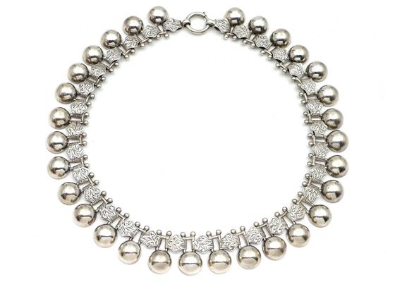 Antique silver Cleopatra collar necklace
