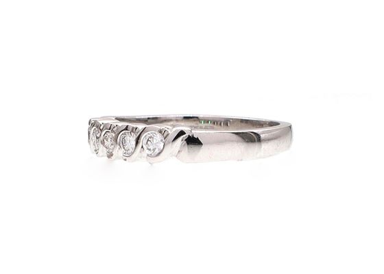 18kt white gold five stone diamond ring