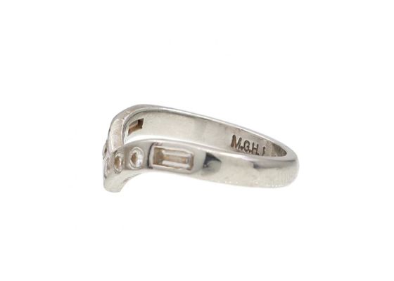 Platinum Diamond Set Wishbone Wedding Ring