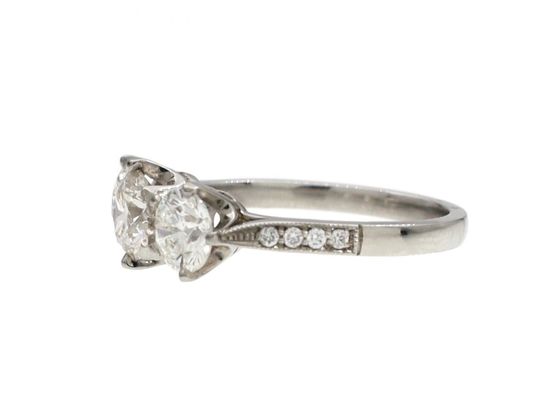 Diamond Three Stone Engagement Ring in Platinum