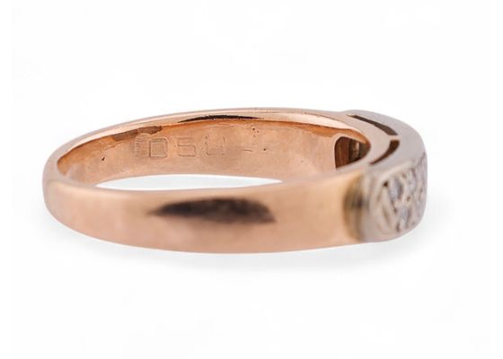 Vintage Deco style eight-cut diamond band ring in 14kt yellow gold | Courtville Antiques