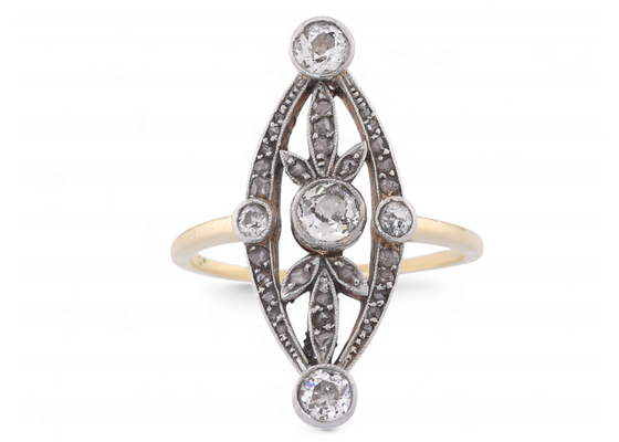 Edwardian navette-shaped ring