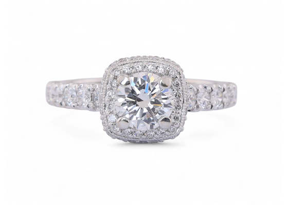 Diamond Halo Cluster Ring