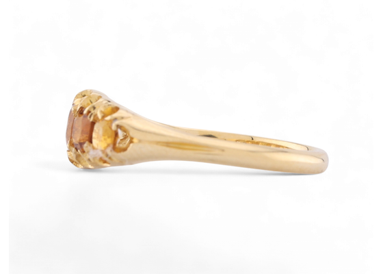 Antique Citrine Five Stone Ring In 18kt Yellow Gold