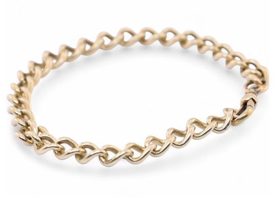 Vintage Oval Curb Chain Bracelet in Solid 9kt Yellow Gold