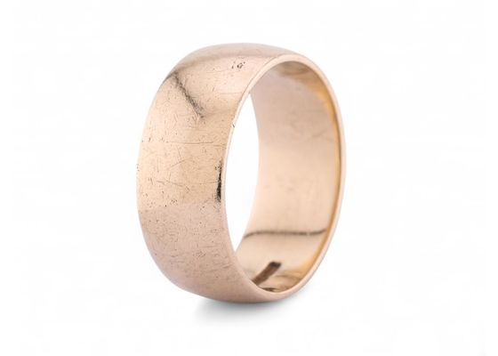 1970s Wide Wedding Band In 9kt Gold