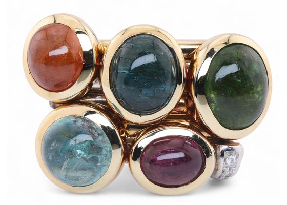Multi-Coloured Tourmaline Cocktail Ring