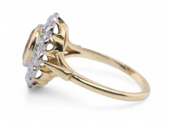 Imperial Topaz and Diamond Cluster Ring
