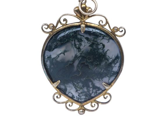 Victorian Moss Agate Pendant