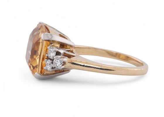 Yellow Topaz and Diamond RingYellow Topaz and Diamond Ring
