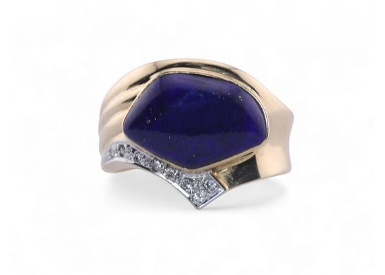 Lapis and Diamond Ring