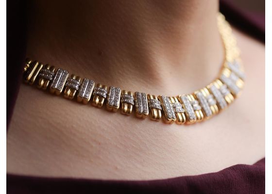 1980s Diamond Italian Necklace