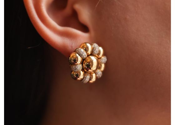 1980s Diamond French Earrings