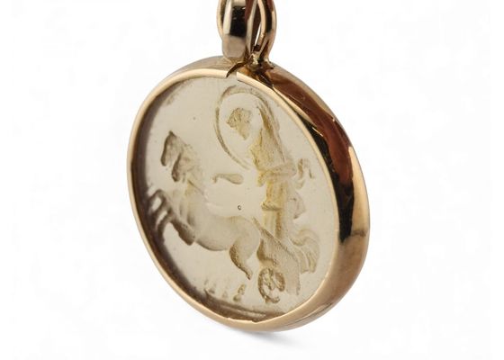 Antique Glass Intaglio Pendant