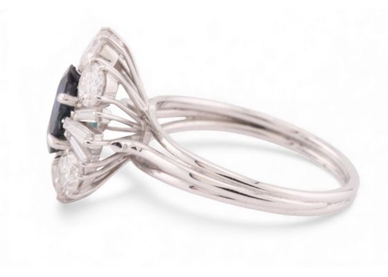 Sapphire and diamond Cluster ring