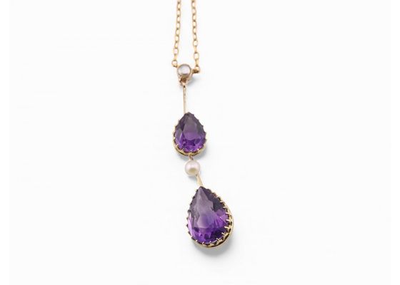 15 carat gold amethyst pendant