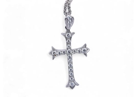 Diamond Cross in 18k white gold