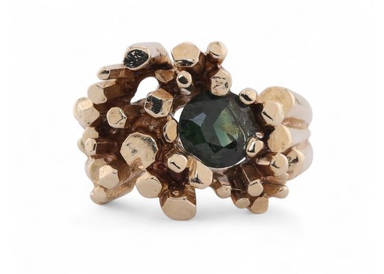 Gold Dress Ring with Tsavorite Garnet