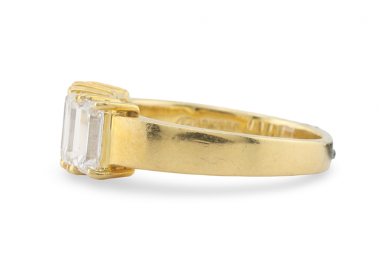 18ct Gold Five Stone Emerald Cut Diamond Ring