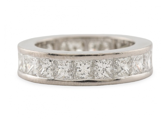 Platinum Princess Cut Diamond Full Eternity Ring 7.5ct