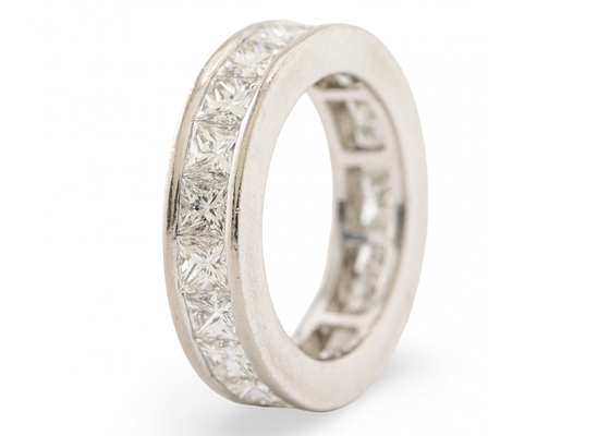 Platinum Princess Cut Diamond Full Eternity Ring 7.5ct