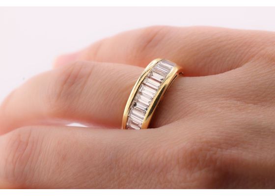 Vintage Channel Set half Eternity Band, Circa 1960