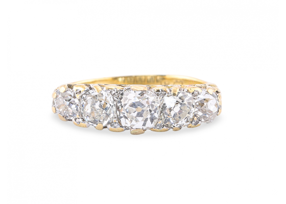 Victorian 18ct Gold Old Mine Cut Diamond Five Stone Ring 2.5ctVictorian 18ct Gold Old Mine Cut Diamond Five Stone Ring 2.5ct