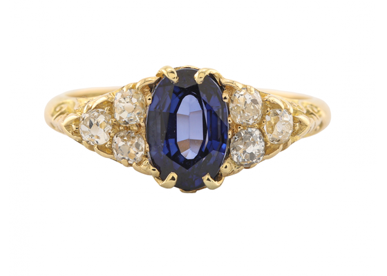 18ct Gold Sapphire and Diamond Victorian Ring