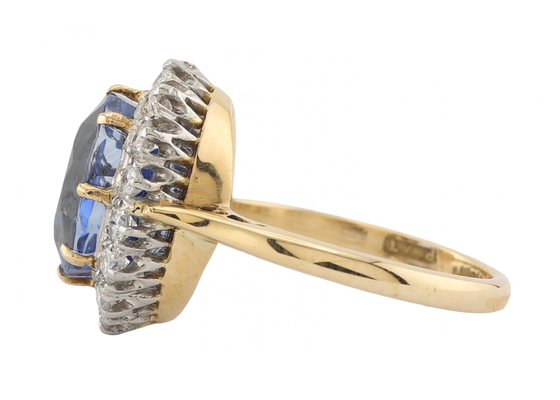 18ct Gold Sapphire and Diamond Cluster Ring
