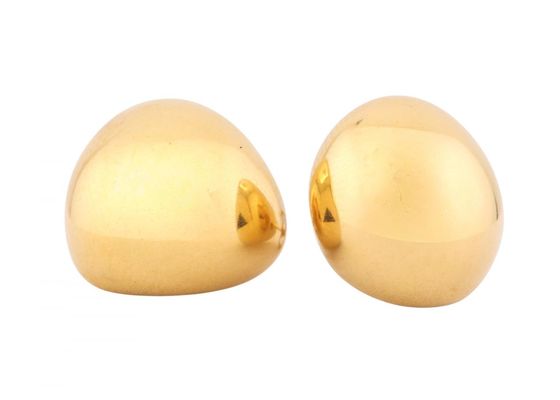 A pair of bombé-form dome earrings