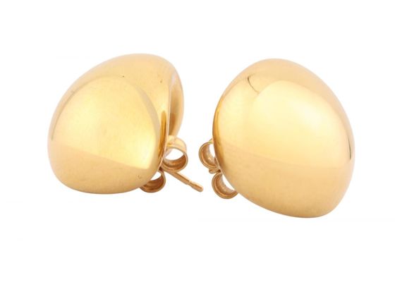 A pair of bombé-form dome earrings
