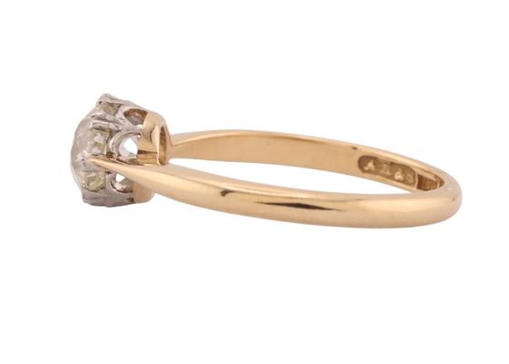 18kt Yellow Gold Old European Cut Diamond Solitaire Ring