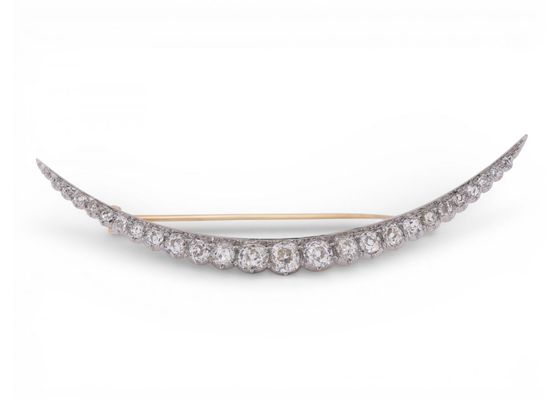 Pickslay &Co Crescent moon diamond brooch