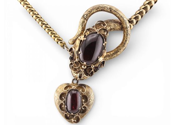 Victorian Garnet serpent necklace
