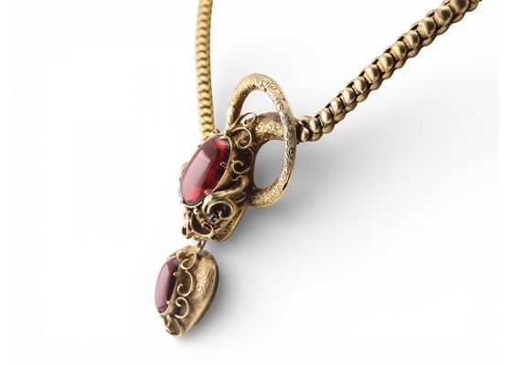Victorian Garnet serpent necklace