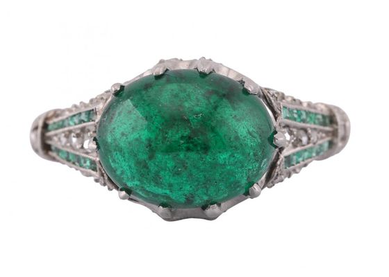 Emerald art deco ring