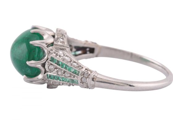 Emerald art deco ring