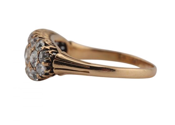 LATE VICTORIAN DIAMOND THREE-ROW RING, CIRCA 1880