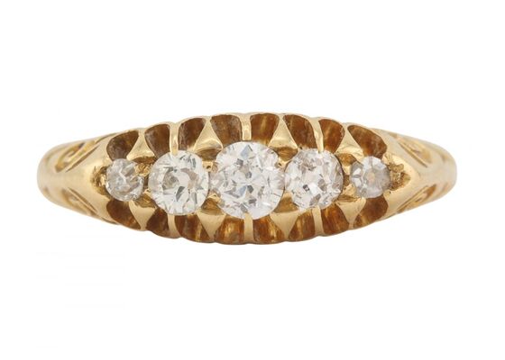 EDWARDIAN DIAMOND FIVE-STONE RING, 1909