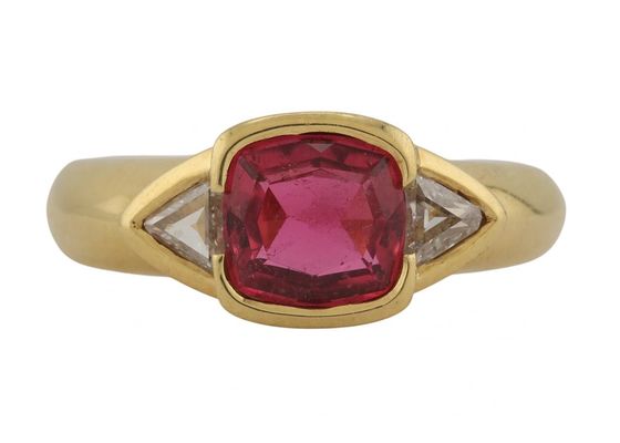 18kt Yellow Gold Ruby and Diamond Ring