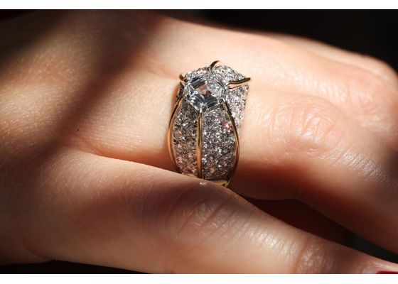18kt Yellow and White Gold Diamond Bombé Ring